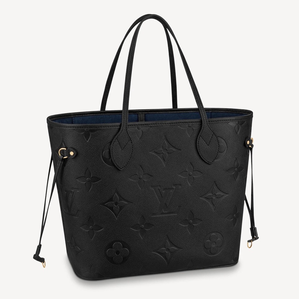NEW Louis Vuitton NEVERFULL MM Monogram Empreinte w/ luggage tag BLACK - Picture 12 of 16